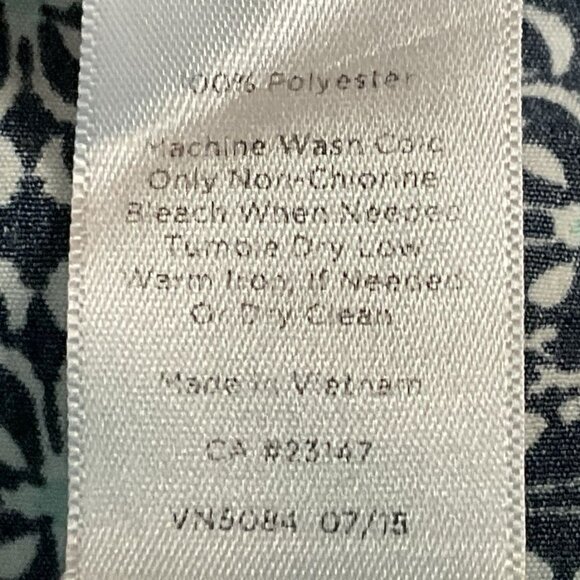 Talbots Outlet Drawstring Elastic Waist Pant, Navy White Geometric Print, sz 12 - Picture 11 of 11